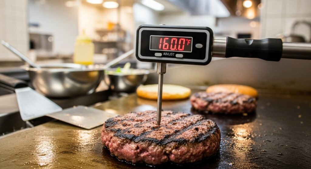ponto da carne do hambúrguer artesanal